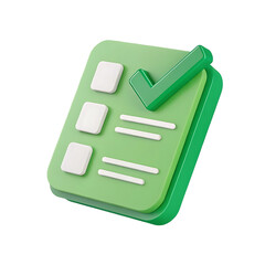 Green checklist task complete verification form