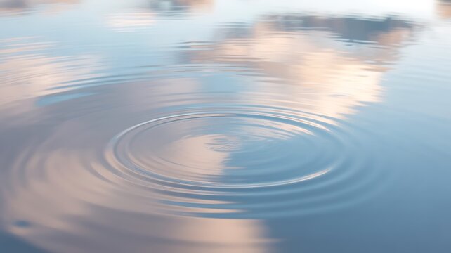 Gentle ripples on water reflecting a cloudy sky
