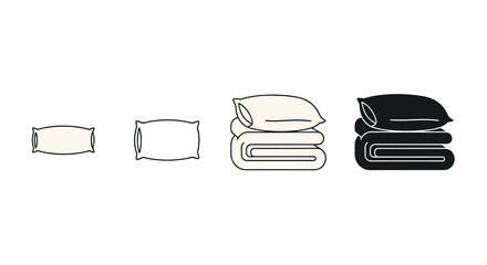 Cozy Bedding and Pillows Illustration Collection: Linen, Blankets, and Cushions for Home Decor and Comfort, Graphic Resource for Interior Design Projects, Relaxation, Sleep, Textiles, Accommodation, H