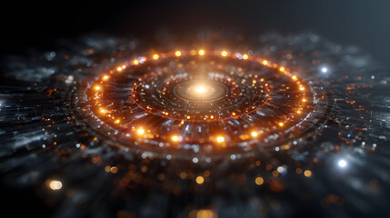 AI Core Glowing with Radiant Energy – Futuristic Artificial Intelligence Power Source, Neural Technology, and Cyber Energy Concept Design