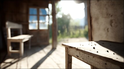 table with visible tool marks and natural imperfections creating authentic charm