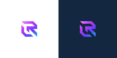 initial r logo abstract logo vector design