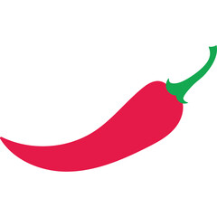 Vibrant Red Chili Pepper with Green Stem on White Background Simple Isolated Icon of a Hot Pepper for Culinary Use