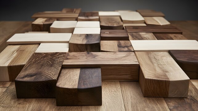 structure creating geometric pattern with alternating light and dark slats