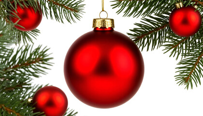 red christmas ball on a tree