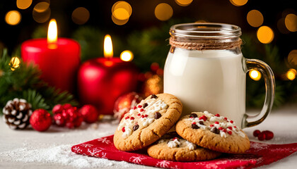 christmas cookies and milk
