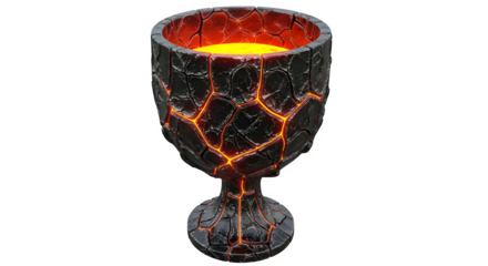 Stunning chalice of fire, a symbol of power and magic, perfect for fantasy games and mystical designs with molten power