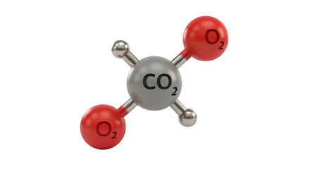 Carbon dioxide molecule structure for educational science projects demonstrating chemical bonds, molecular models, and environmental studies research
