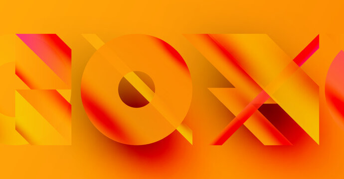 Bright orange text spells NOX. Layers create depth, vibrant gradients dominate design. Modern aesthetic, bold typography.