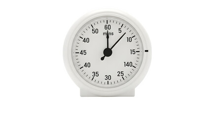 Kitchen timer ticking away measuring short time intervals for cooking baking and managing deadlines with this round white clockwork tool