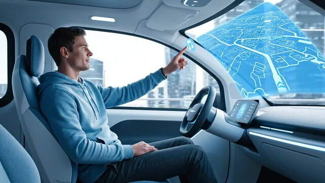 A video shows future technology applications in daily life and various business fields well integrated