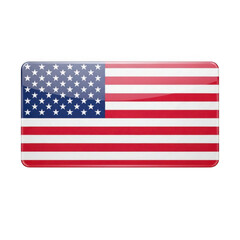 Fototapeta premium Glossy rounded united states flag button icon, symbolizing the nation. isolated on transparent background