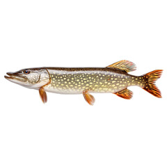 Naklejka premium Esox Isolated on Transparent Background. PNG.