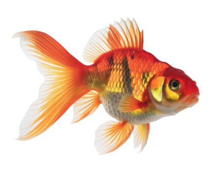 goldfish on white background, detailed close-up. - Powered by Adobe