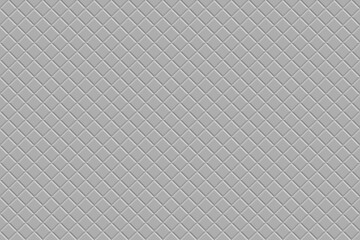 Obraz premium Geometric pattern of raised squares or diamonds, in grey tones. The pattern creates a sense of depth and a quilted or tiled effect.
