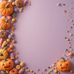 Sweet & Spooky — Kawaii Pumpkin Candy Halloween Card