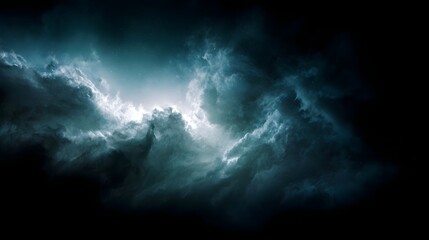 Fototapeta premium Ethereal cosmic clouds swirl through a dark void illuminated by a bright celestial light