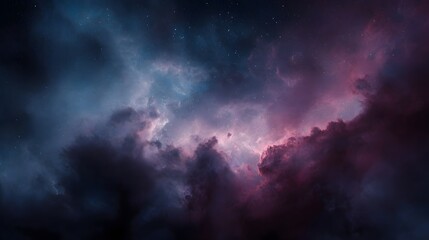 A breathtaking vibrant nebula with swirling clouds of gas and dust in the deep expanse of outer space illuminated by starlight