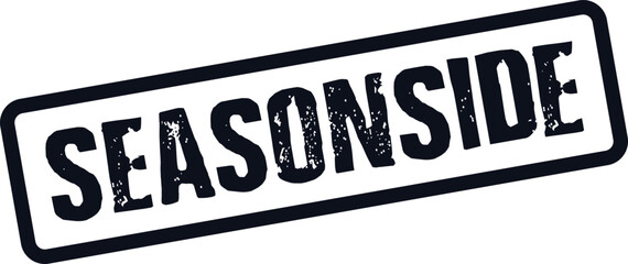 Seasonside textured rectangular label mark for seasonal themes and maritime endeavors