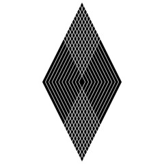 logo diamond grid optical illusion with concentric lines and visual depth