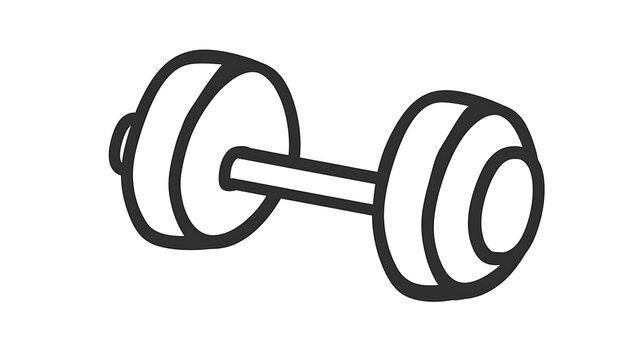 Simple dumbbell sketch for fitness and exercise inspiration high resolution photo