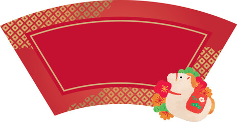 扇型の午年アイコンデザイン素材