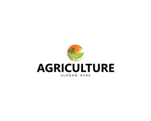 farm logo sun creative logo agriculture logo leave creative