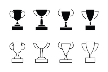 Trophy line icon. Trophy cup, winner cup, victory cup vector icon. vector icons in black on a white background. eps 10