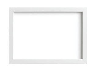 white rectangular frame isolated on white background.