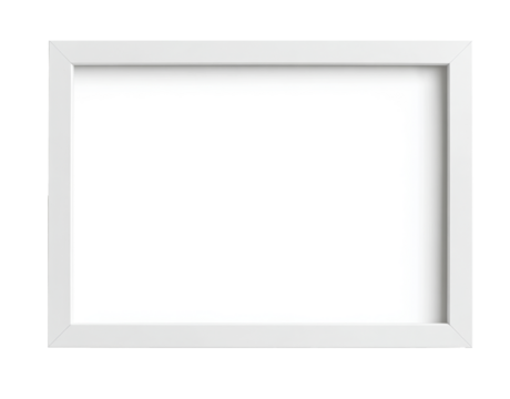 white rectangular frame isolated on white background.