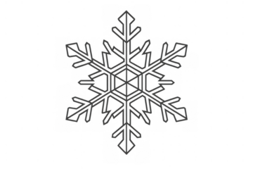 Snowflake contour isolated on transparent background illustrating winter, cold, christmas, ice, and seasonal weather