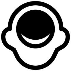 Emptiness. Outlined stroke vector icon with black-filled details.