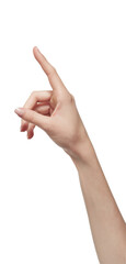 pointing finger on white background