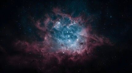 Fototapeta premium Vibrant cosmic nebula with countless bright stars glowing in deep space