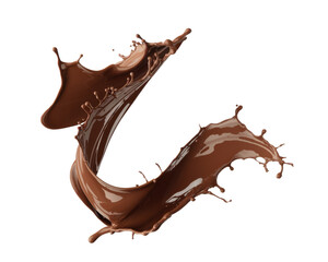 chocolate splash on white background
