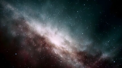 Obraz premium A sweeping view of a colorful galaxy with dense star fields and glowing cosmic dust clouds in deep space