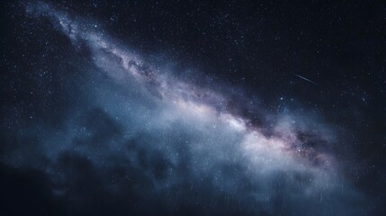 Fototapeta premium Cosmic blast of cosmic dust and star field with gentle rain documented by spacecraft