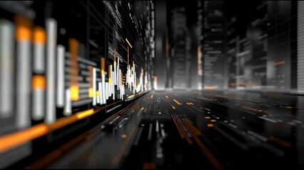 Futuristic Cityscape Data Visualization - Powered by Adobe