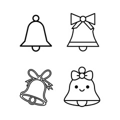 Festive bell line art for holiday designs