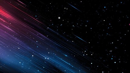 Obraz premium Diagonal streams of bright light streak across a dark expanse filled with numerous tiny stars