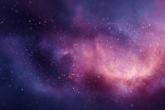 Blurred cosmic background showcasing a vast dark violet sky filled with distant stars and swirling galaxies at the edge of the universe during a serene moment of cosmic beauty