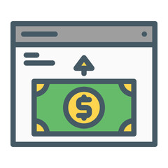 Online Investment Service.. This is a vector single icon with a filled outline style. Suitable for any purpose, such as website design, mobile app design, logo design, pattern design, etc.