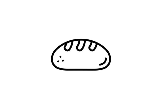 Catch a sight of this outline animated icon of hot bread