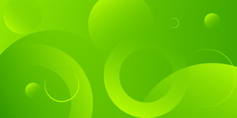 Abstract green background with circles. Dynamic shapes composition. Eps10 vector