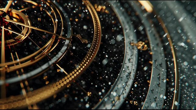 Abstract Golden Gears Motion Graphics