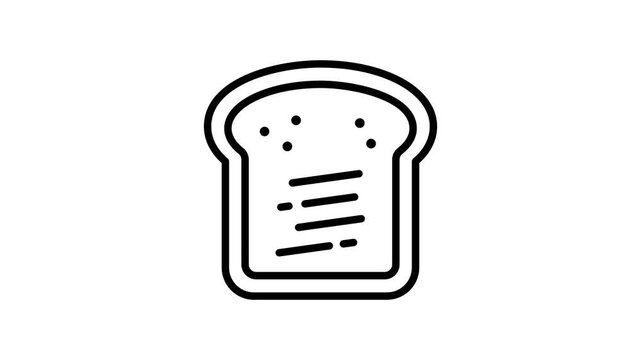 A handy outline style animated icon of bread slice