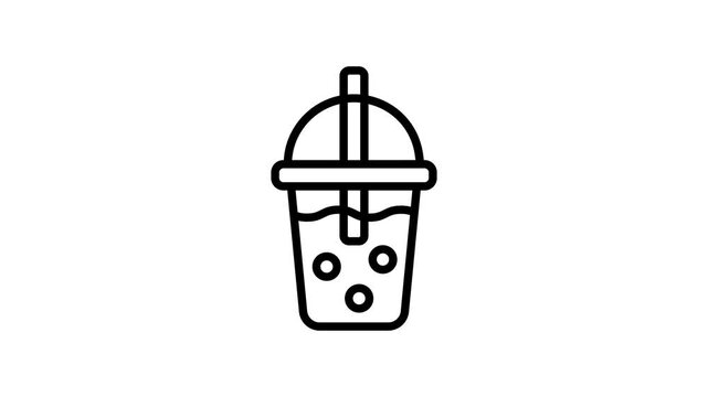 Check this visually appealing line animated icon of bubble tea