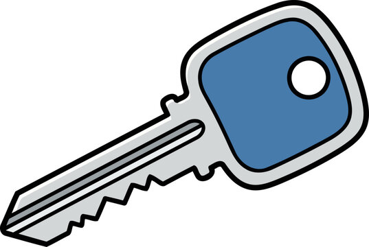 embrace new beginnings a stylized key symbolizing fresh starts and success, isolated on transparent background