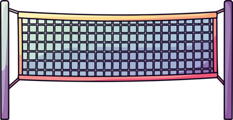 game divider vivid illustrated net awaiting playful competition and summer fun, isolated on transparent background