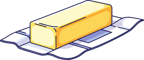 golden culinary essential unwrapped butter stick, ready to elevate your favorite recipes, isolated on transparent background